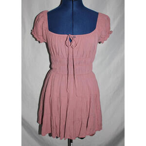 I Love Oasis Women's Size S Mauve Off Shoulder Elastic Waist Tiered Mini Dress